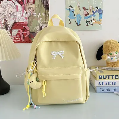 Neuer Cross-Border Schulrucksack Mittelstufe Schülerinnen Hochwertig Schmetterling Schleife Doppelschultergurt Großes Fassungsvermögen Leicht Laptop-Rucksack Reise - 12