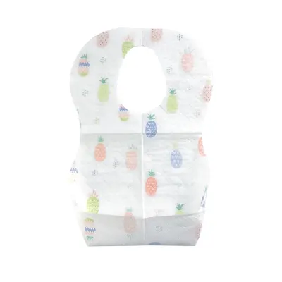 Disposable baby bibs with 7.1 gr thickness, individually packaged, non-woven children's bibs in stock, baby feeding bibs.
