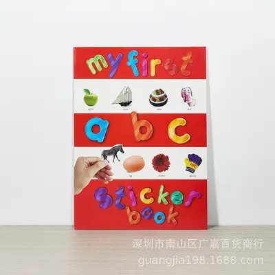 英文启蒙认知贴纸书幼儿园宝宝书籍3-6-8岁早教儿童益智厂家批发
