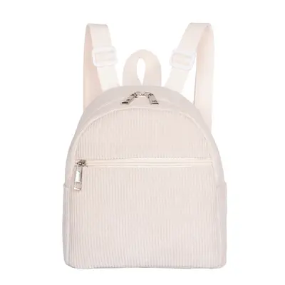 Corduroy Backpack, Solid Colour, Small Women's Backpack - 7