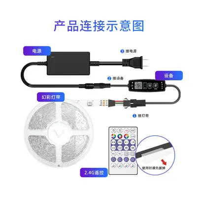 LED Controller with Music Rhythm Dimmer, Transformer, Button and APP Control
