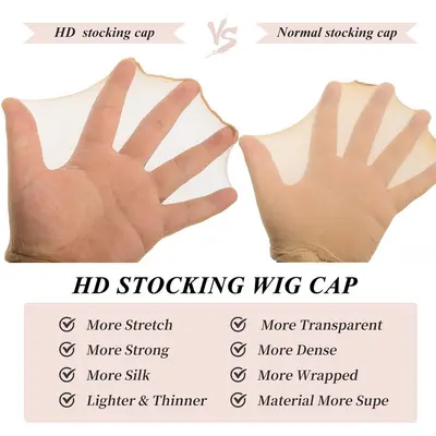 Ultra Transparent HD Wig Cap, High Elastic, Skin Tone - 5