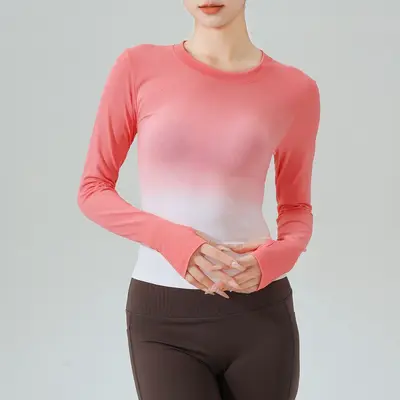 Gradient Yoga Top, Long Sleeve, Quick-Dry - 12