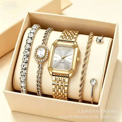 Damen-Mode-Armbanduhr, Quarz, Strass-Besatz