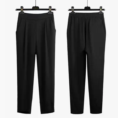 Women's Stretch Harem Pants, Loose Fit, Plus Size, Korean Style - 5