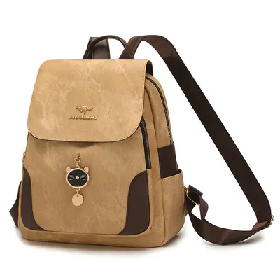 Women's PU Backpack Retro Textured Casual Style - 6