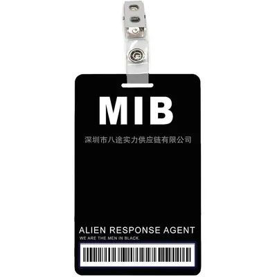 MIB Black ID Card, PVC, Cosplay Costume Accessory - 8