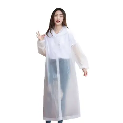Adult EVA raincoat, long, full transparent, waterproof