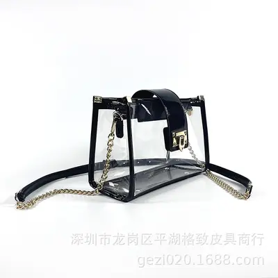 Yeni PVC şeffaf çanta kadın çantası şık moda ağrı çantası lazer omuz crossbody çanta moda zincir küçük kare çanta