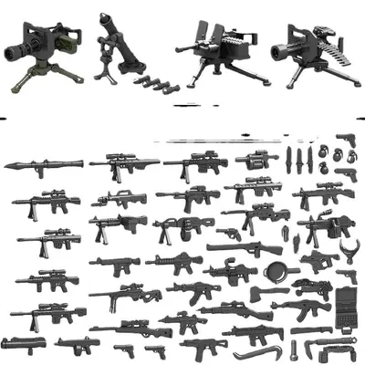 [Üretici toptan satış] LEGO yapı taşlarıyla uyumlu silah ağır silah Gatling boy monte edilmiş askeri özel kuvvetler küçük