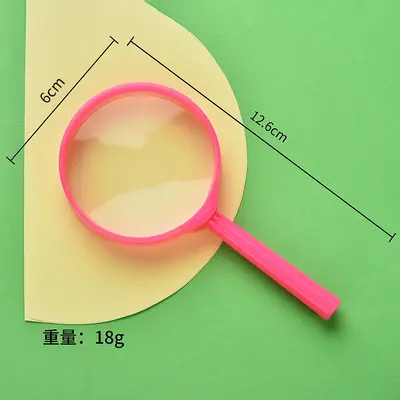 60 mm Renkli Büyüteç, Çocuklar İçin Elde Tutulan Bilim Deney Büyüteci - 11