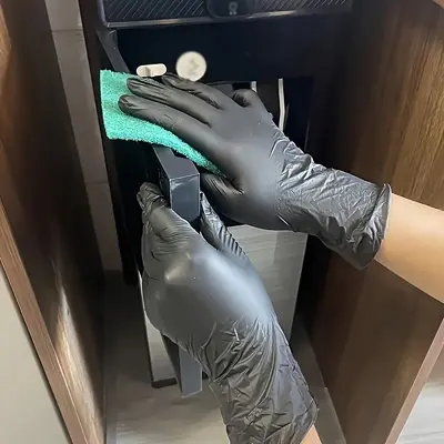 Disposable Black Nitrile Gloves for Kitchen and Dishwashing, Waterproof