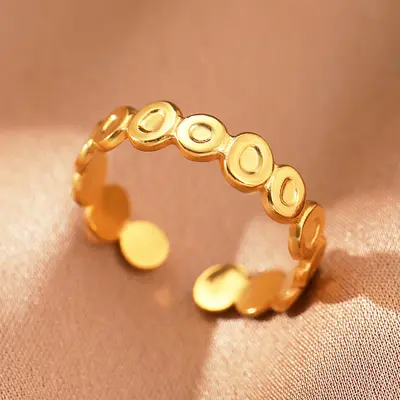 Bohemian-Stil Edelstahl offener Ring Persönlichkeit Damen Hip-Hop-Linie Titanstahl Ring Großhandel - 8