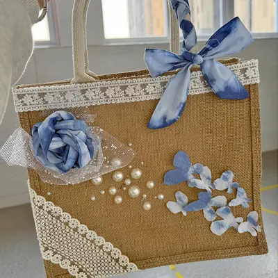 Handmade Tie-Dye Linen Bag, DIY Material Kit