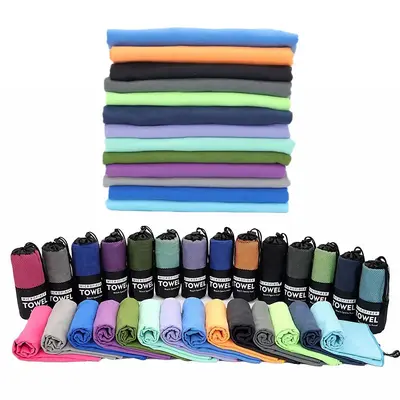 Dış ticaret Amazon çift taraflı kadife hızlı kuruyan havlu mikrofiber spor fitness havlusu taşınabilir yoga yüzme toptan
