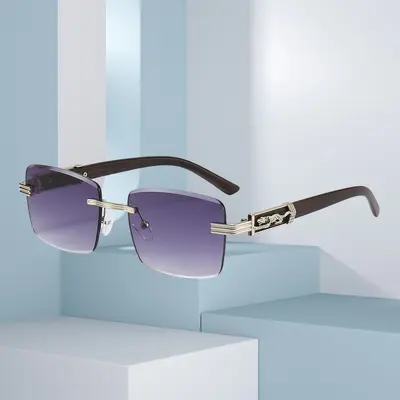 Rimless gradient sunglasses for women, summer style - 2