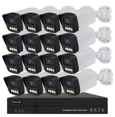 Export POE Commercial Surveillance 4-Channel Camera Kit 4MP Outdoor HD Full-Color Night Vision Mobile Remote Monitoring - 7