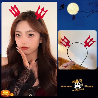 Cadılar Bayramı siyah peluş göz taç, kadın cosplay parti saç bandı - 10