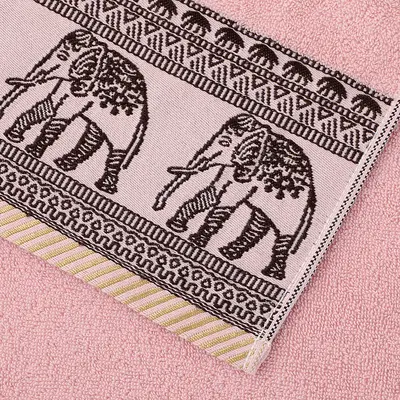 Pure cotton towel set with elephant jacquard pattern - 5