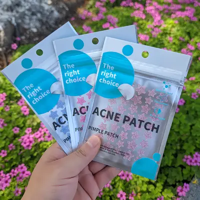 Star pattern acne patches hydrocolloid thin lightweight concealing
