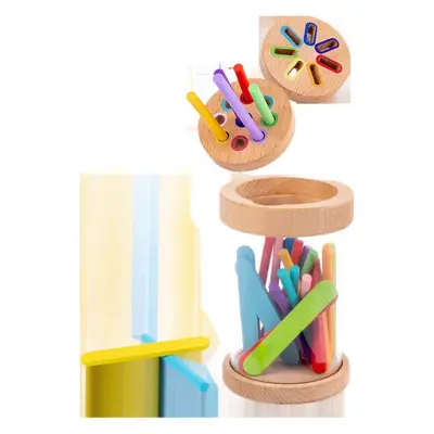 Wooden Montessori rod for children's sensory education, learning color classification, sensory educational toy, travel game stick.