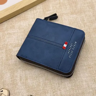 Men's Wallet, Large Capacity Matte Retro Horizontal Zipper Coin Purse - 10
