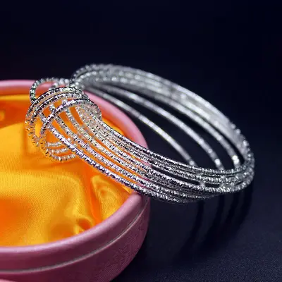 Kadınlar için gümüş kaplama bilezik, araba çiçeği yıldızlı gümüş bilezik, popüler moda gümüş bilezik, komple stiller, fabrika doğrudan satış - 8