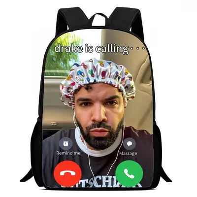 Kanye West Print Backpack with Video Call Meme Design, Student Schoolbag - 7