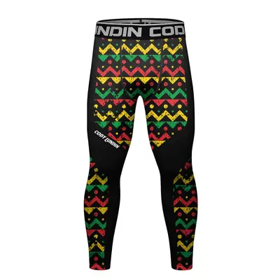 Men's Fitness Compression Pants, 3D Print, Quick-Dry - 13