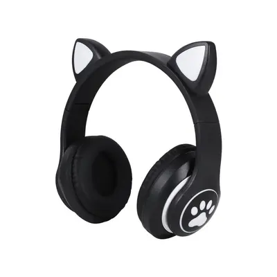 Cross-border On-Ear Bluetooth Headphones STN-28 Cat Ear Heavy Bass Flashing Wireless Sports Card Headphones