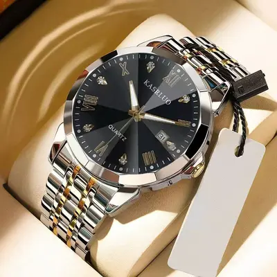 Popular new men's brand watch business simple fashion trend calendar steel band high-end waterproof men's watch elegant - 7