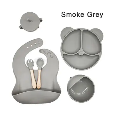 Silikon-Baby-Tischset 6-teilig Silikon-Essteller mit Saugnapf Silikon-Kinder-Essteller mit Saugnapf Schüssel Baby-Zubehör - 11