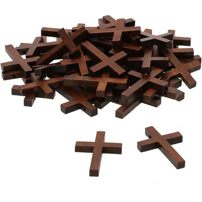 Crossmy amerikanischer Stil schwarze Walnuss durchlöcherte Holzkreuz Holzstück Herz Encourageme. - 7