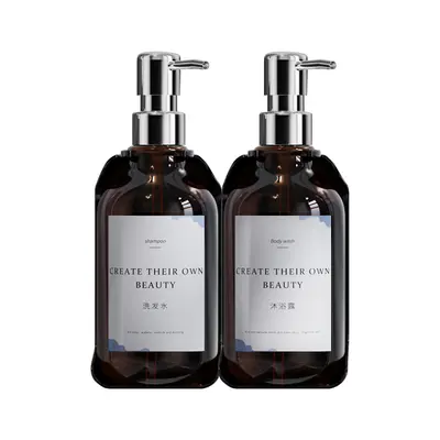 Wandmontierter Seifenspender ohne Bohren mit Pumpflasche für Shampoo und Duschgel