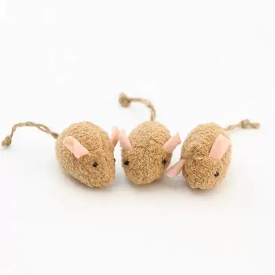 Plush Catnip Mouse Cat Toy, 3-Piece Set - 8