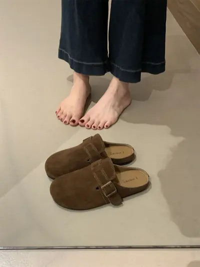 Women's Retro Mule Slippers, Slip-On, Soft Sole, Non-Slip, Closed Toe - 8