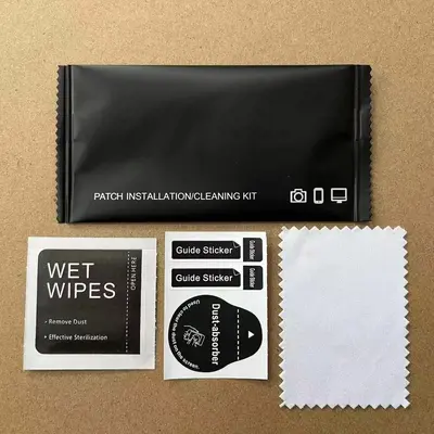 Mobile Phone and Computer Screen Protective Film Application Tool Kit - Bilingual Chinese-English Dust Removal Film Package - Dust Removal Film Tempered Glass Film Cleaning Set