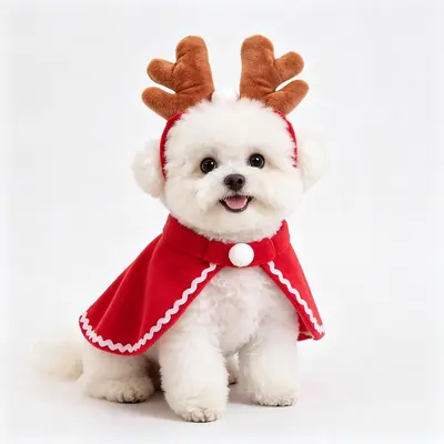 Cross-border pet clothes, cat and dog hat, headwear, Christmas scarf, cape, transformation costume, cloak, Christmas