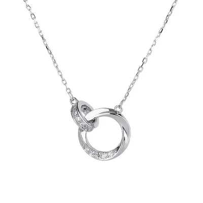 Women's Necklace, Mobius Ring Design, Luxury Collarbone Chain - 6