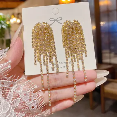 Blooming flowers, beaded tassel earrings, accessible luxury and premium earrings, summer seaside vacation style super fairy earrings - 11