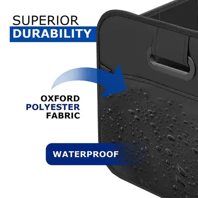 Multifunktionale Oxford-Stoff-Autostaubox für grenzüberschreitenden Handel, zusammenklappbar, Kofferraum-Aufbewahrungsbox mit Trennfächern und verstärktem Aufbewahrungsbehälter