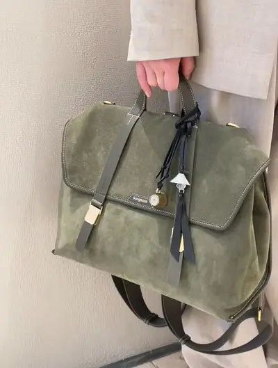 Women's Genuine Leather Backpack, Large Capacity, Laptop Compartment - 5