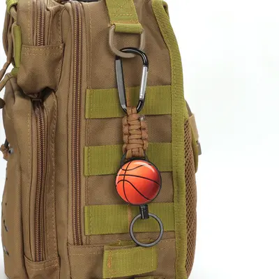 Ball-Style Retractable Snap Hook Key Ring with Paracord - 3