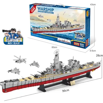 Military Building Blocks for Boys, Aircraft Carrier and Warship Model