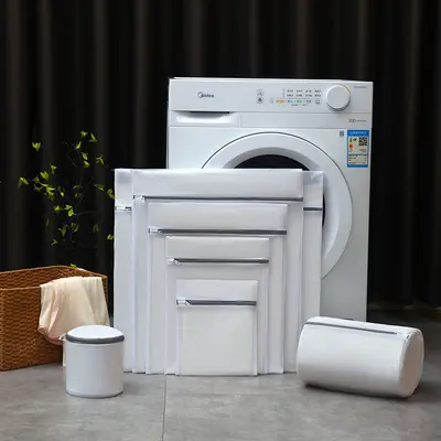 60g Kalın Deforme Olma Önleyici Çamaşır Torbası Seti Çamaşır Makinesi Özel İç Çamaşır Koruma Çantası Silindir Şekilli Çamaşır Ağ Torbası - 7