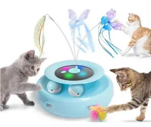 Electric Cat Toy, Automatic Turntable Teaser, Self-Play Interactive - 10