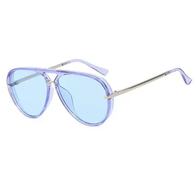 Retro Double-Bridge Large Frame Toad Sunglasses for Cycling - 4