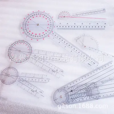 Transparent Orthopedic Angle Ruler Set with 6, 8 and 12 Inch Finger Rulers