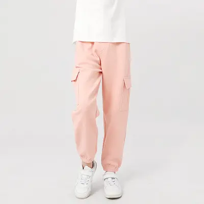 Korean Style Kids' Solid Color Sports Cargo Pants for Big Kids - 8