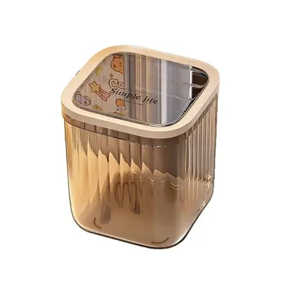 Desktop cosmetics storage box, transparent with lid - 5